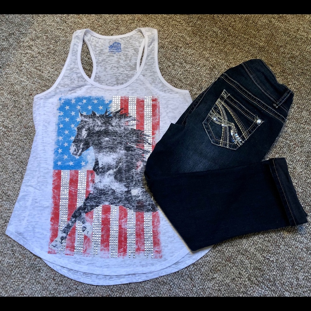 Patriotic horse tank